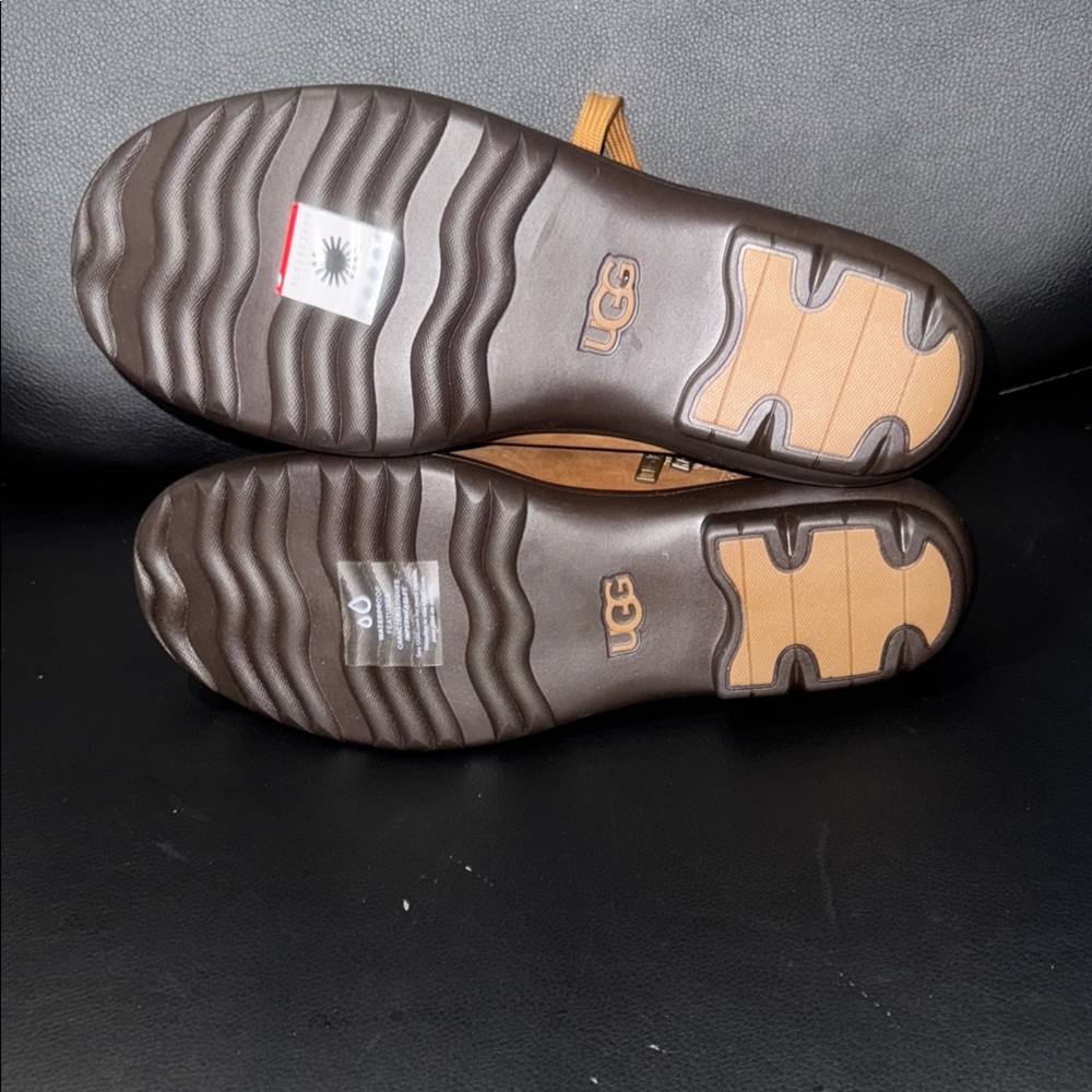 UGG Tan Combat Moto Boots with Lace-Up Design 9.5 - Picture 4 of 7